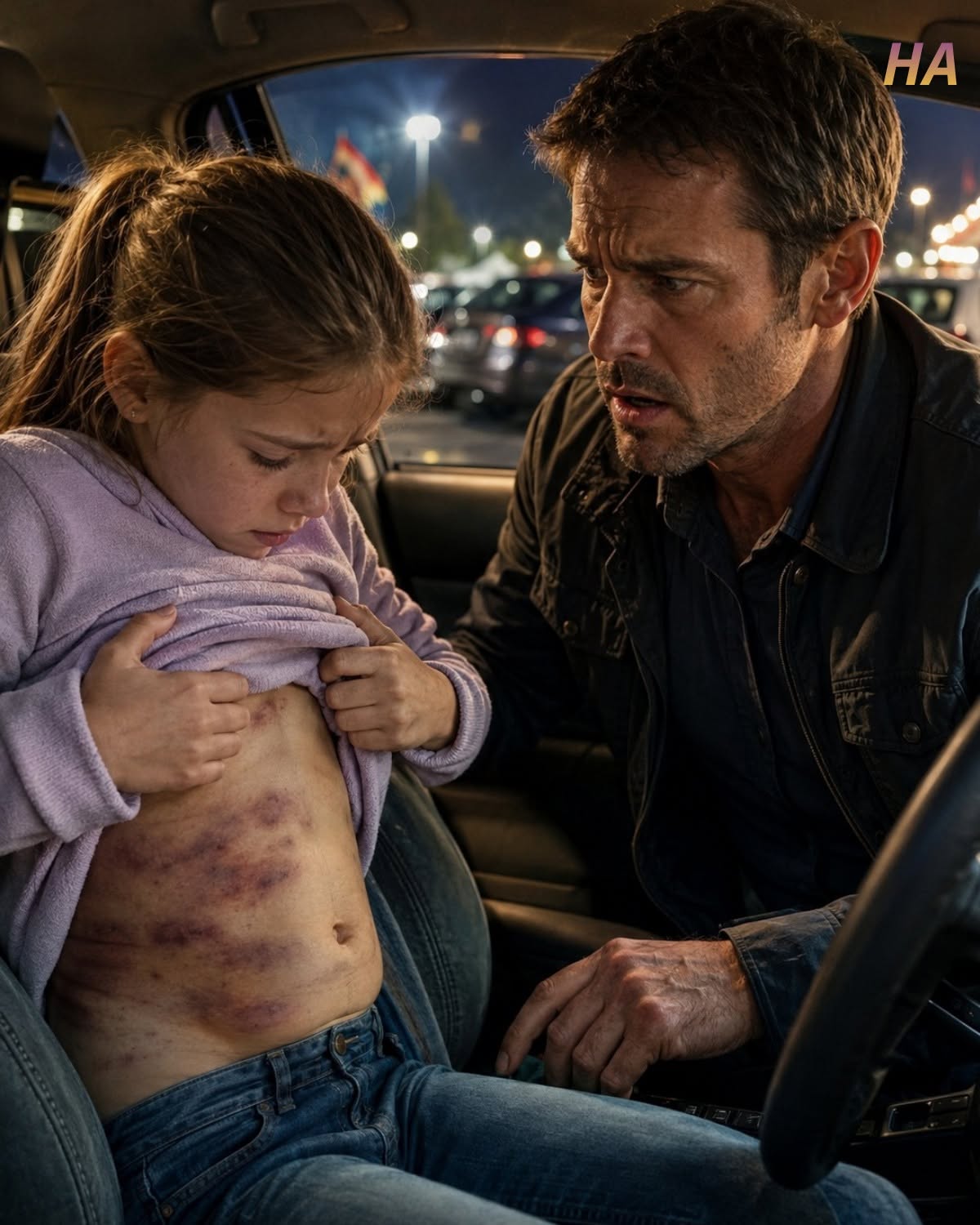 After the School Carnival, My Daughter Whispered, “Dad, Can We Talk in the Car?”—Then She Lifted Her Sweater and Said the Name Everyone Was Afraid to Accuse