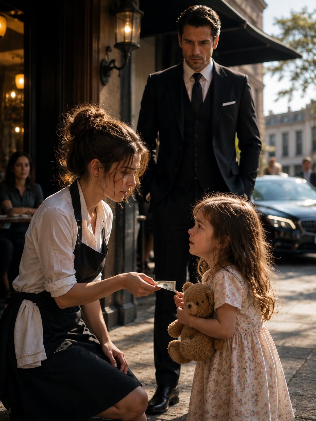 A Waitress Gave Her Last Dollar to a Crying Child—Then the Girl’s Billionaire Dad Appeared