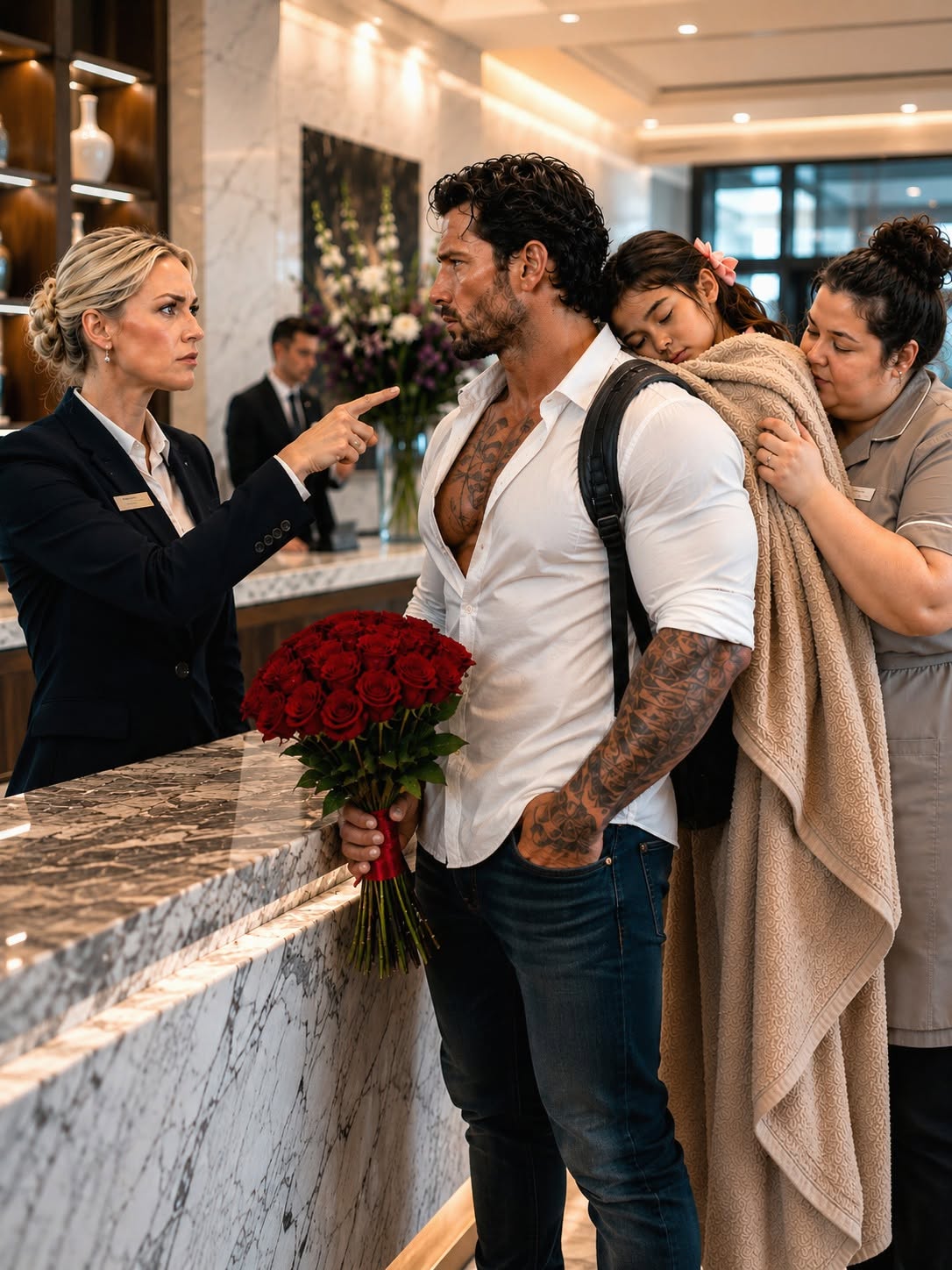 They Humiliated the Plus-Size Maid for Protecting a Shivering Girl—Then Her “Poor Father” Revealed He Was the Mafia King Who Owned the Hotel Empire