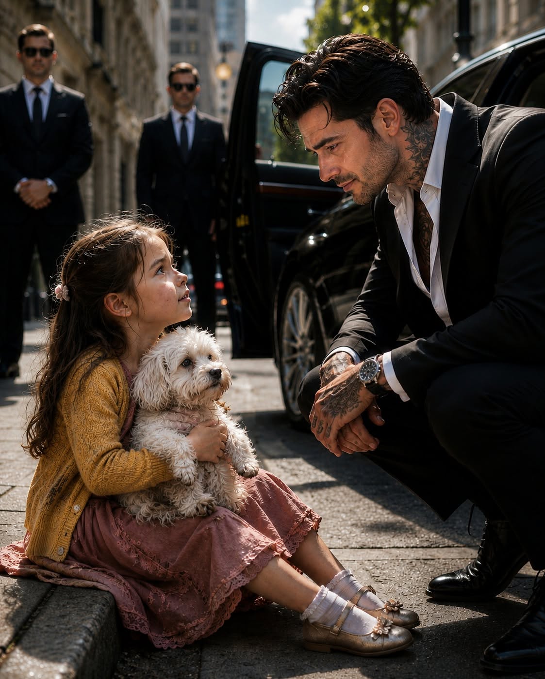 A seven-year-old girl dropped to her knees before the most feared mafia boss in the city and offered him her only puppy in exchange for her mother’s life
