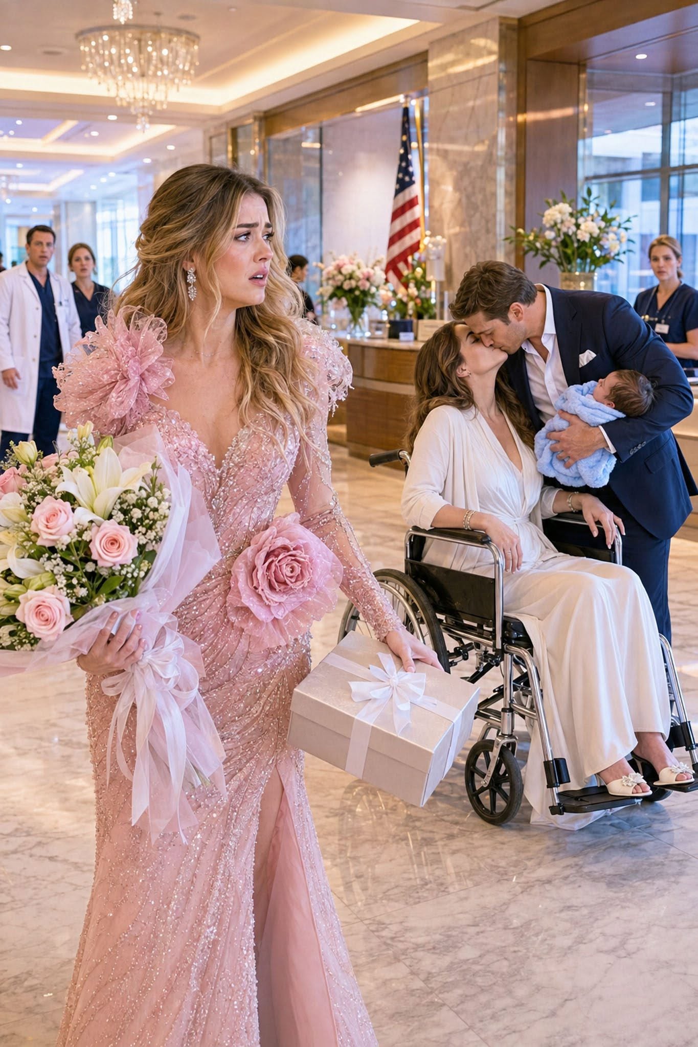 She Went to the Hospital With a $1.4 Million Anniversary Surprise—Then Saw Her Husband Carrying Another Woman’s Newborn…
