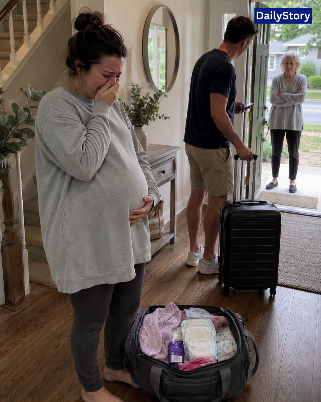 My husband left for Scottsdale on my due date and told me, "Stay quiet and call an Uber