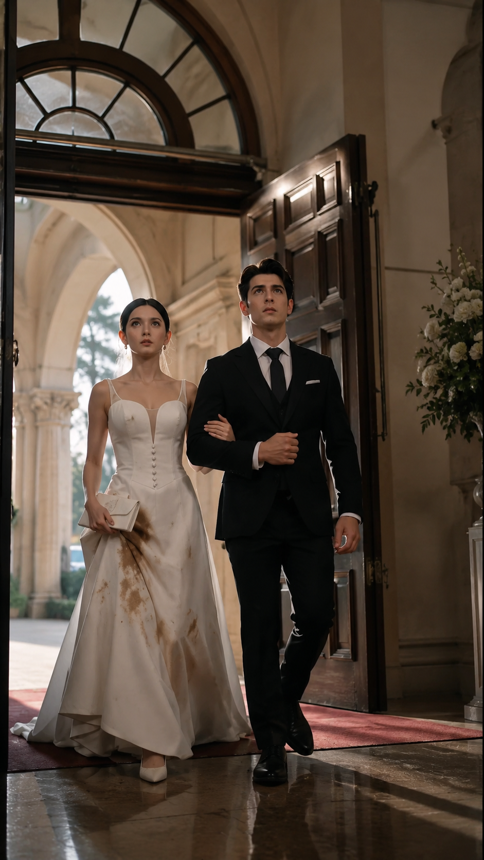 THE BRIDE WALKED DOWN THE AISLE IN THE RUINED WEDDING DRESS