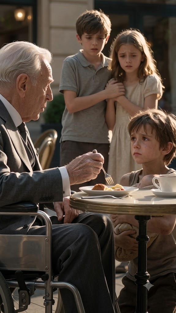 The Boy Kneels Before the Old Man and Says the Baby Can Heal His Legs