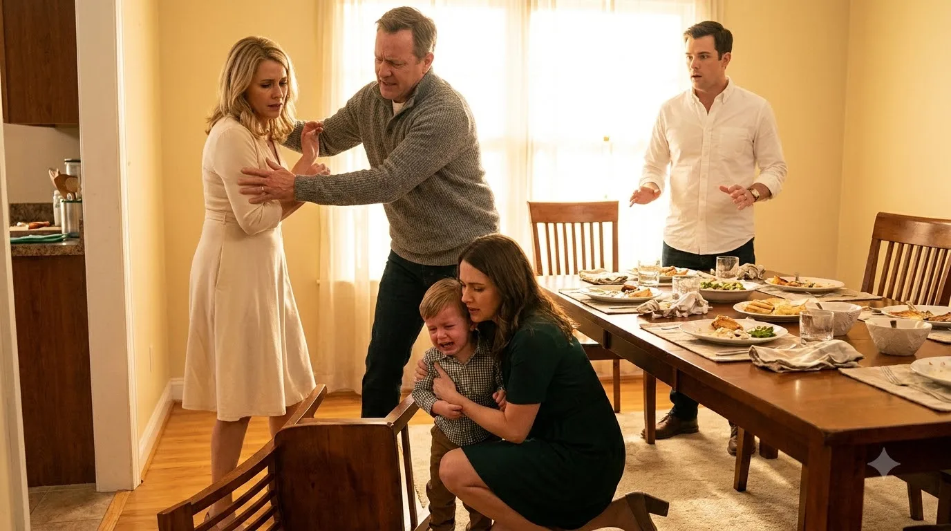 THE STAIN ON THE WHITE TABLECLOTH