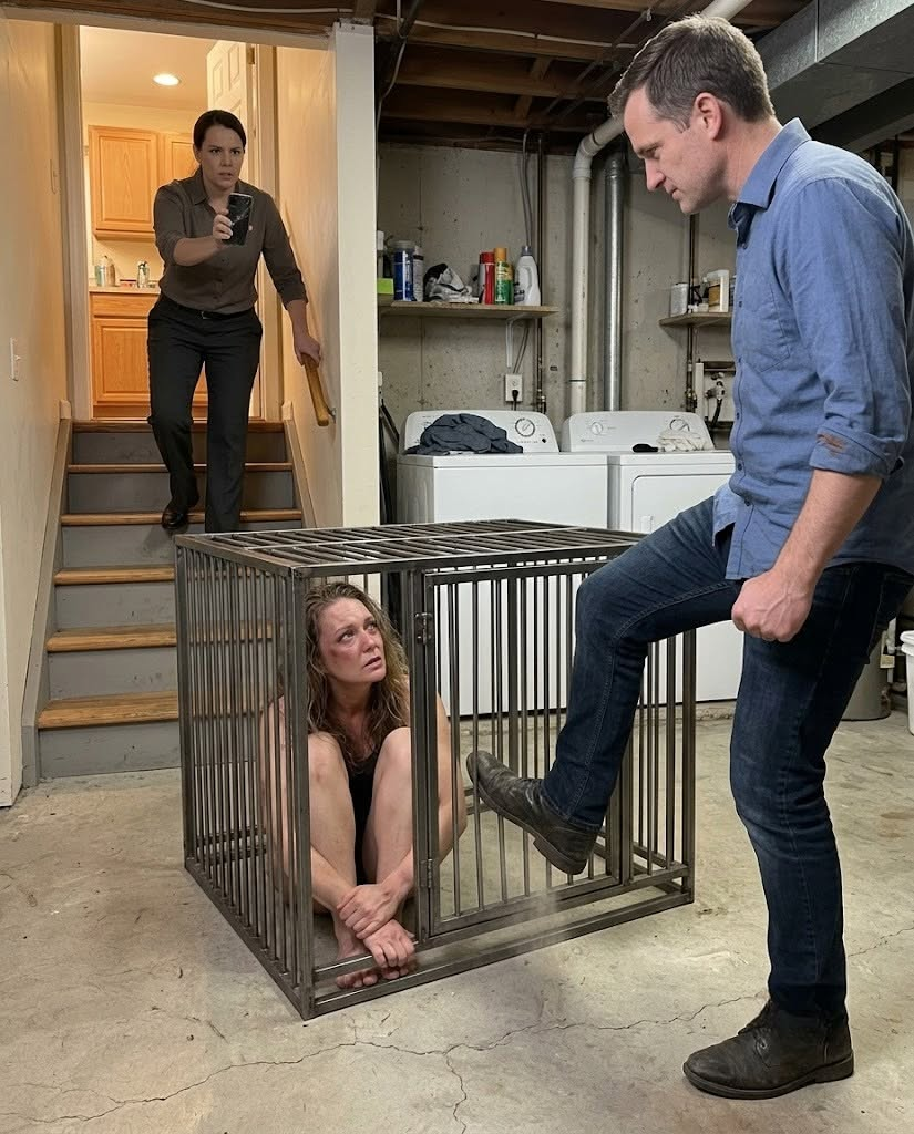 HE LOCKED HIS WIFE INSIDE A DOG CAGE... THEN THE DINNER GUESTS HEARD SOMETHING