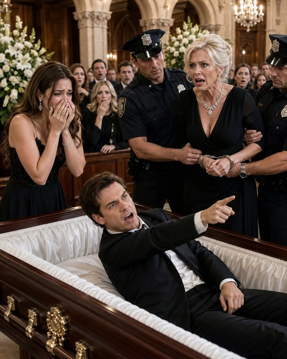 THE DEAD MAN GRABBED HER WRIST AT HIS OWN FUNERAL