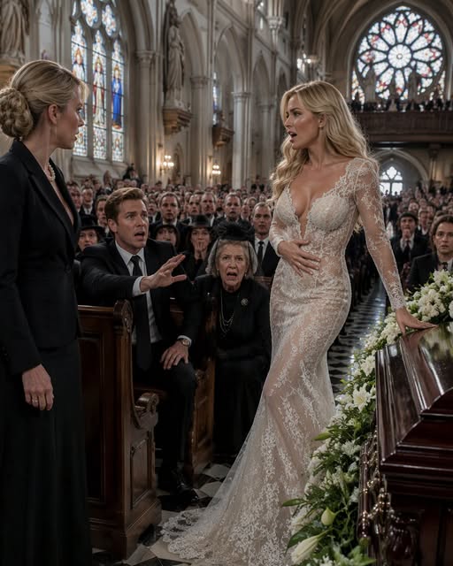 “I’m Pregnant With Your Husband’s Child.” His Mistress Entered My Father-in-Law’s Funeral in a White Wedding Dress—Then I Took Control of the Memorial Screens and Played the Footage That Turned Him Into the Family’s Greatest Fool.