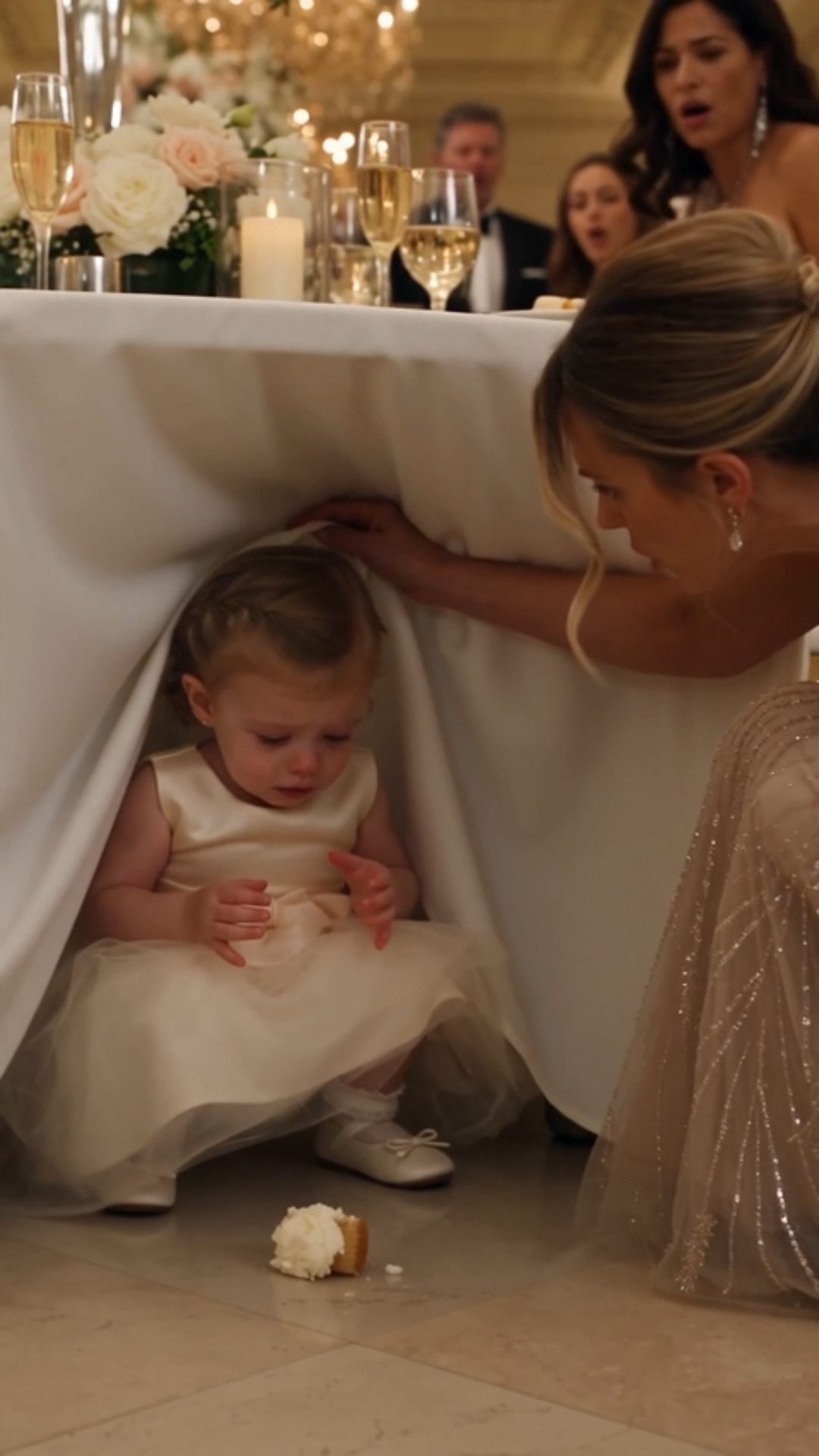 I Found My 4-Year-Old Daughter Hiding Under a Table at Her Father’s Wedding—What the Bride Said Changed Everything