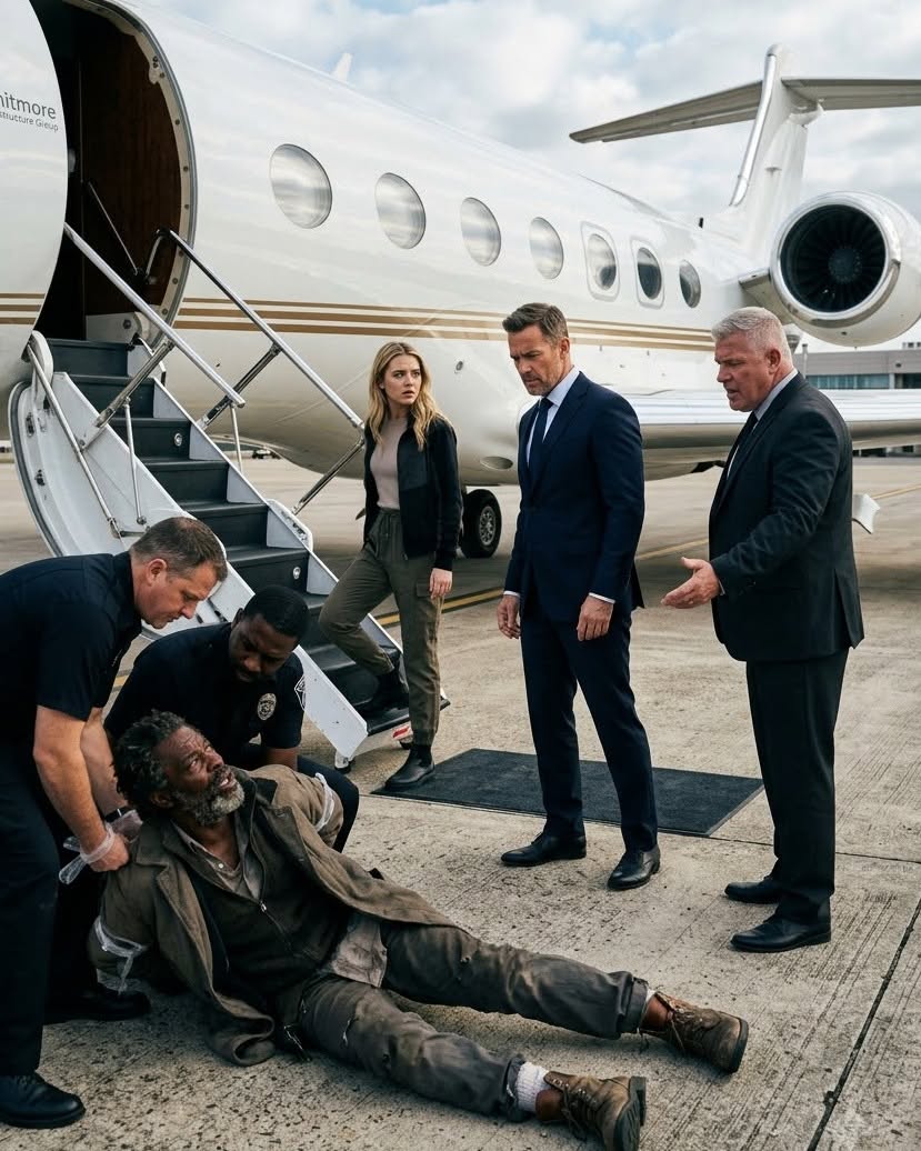"The Homeless Man Everyone Ignored Ran Toward a Billionaire’s Jet and His One Warning Changed Everything “DON’T GET ON THAT PLANE!”