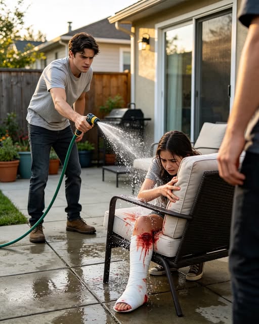 My adult brother was supposed to watch our injured little sister until Mom got home. Instead, I found him spraying her with the backyard hose because she had gotten b/lood on his new patio cushions. Her bandage was soaked through, and she was crouched behind a chair trying to protect it with both hands. “It's just water,” he said. I turned the hose off. Then my sister showed me the phone she'd hidden under the chair—and the message he'd sent Mom before I arrived.