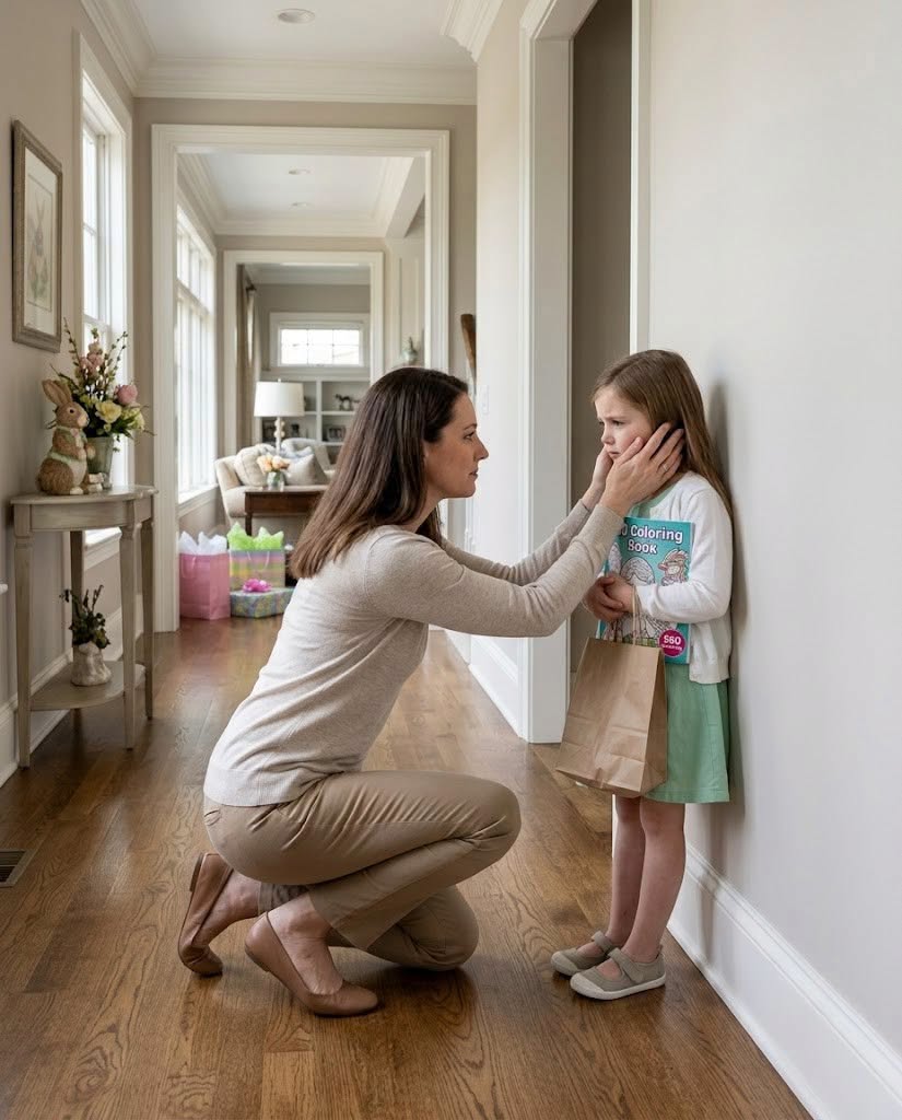 My parents spent $2,300 on Easter gifts for my sister’s children while my eight-year-old daughter stood empty-handed in their mansion, clutching a $60 coloring book still inside a drugstore bag.