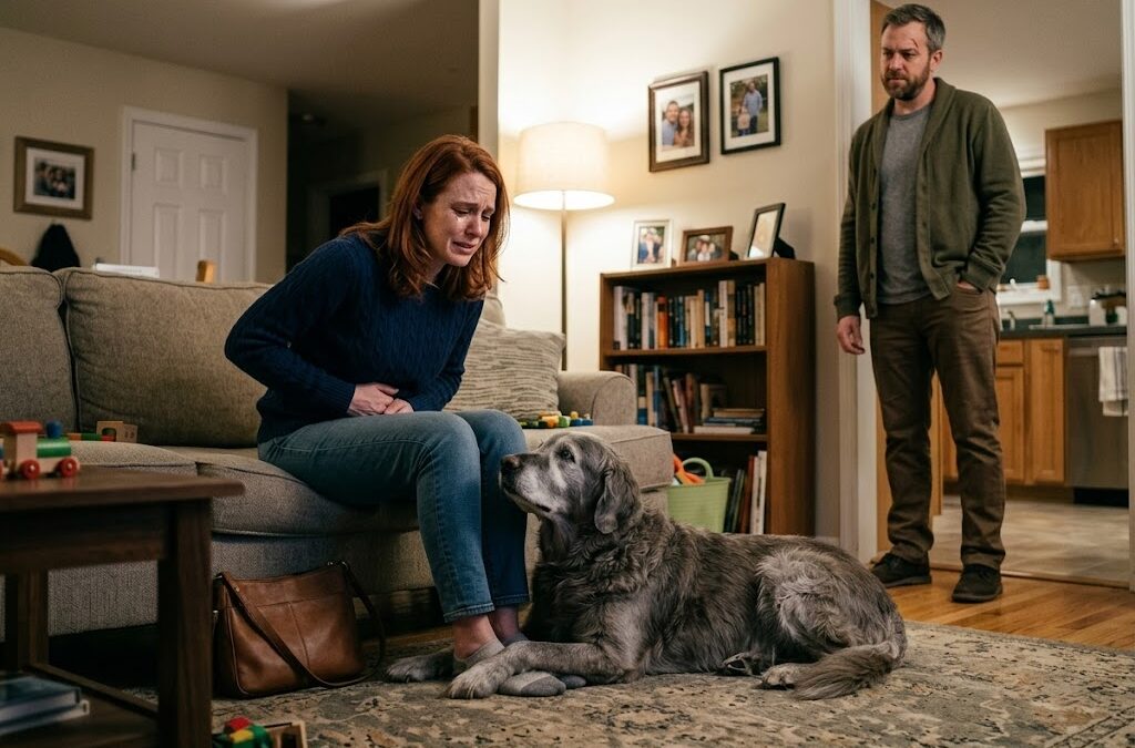 My brother-in-law punched me in the stomach and mocked me, saying my son would never be one of them… but the old dog of the house lay down at my feet as if he already knew who he should protect.