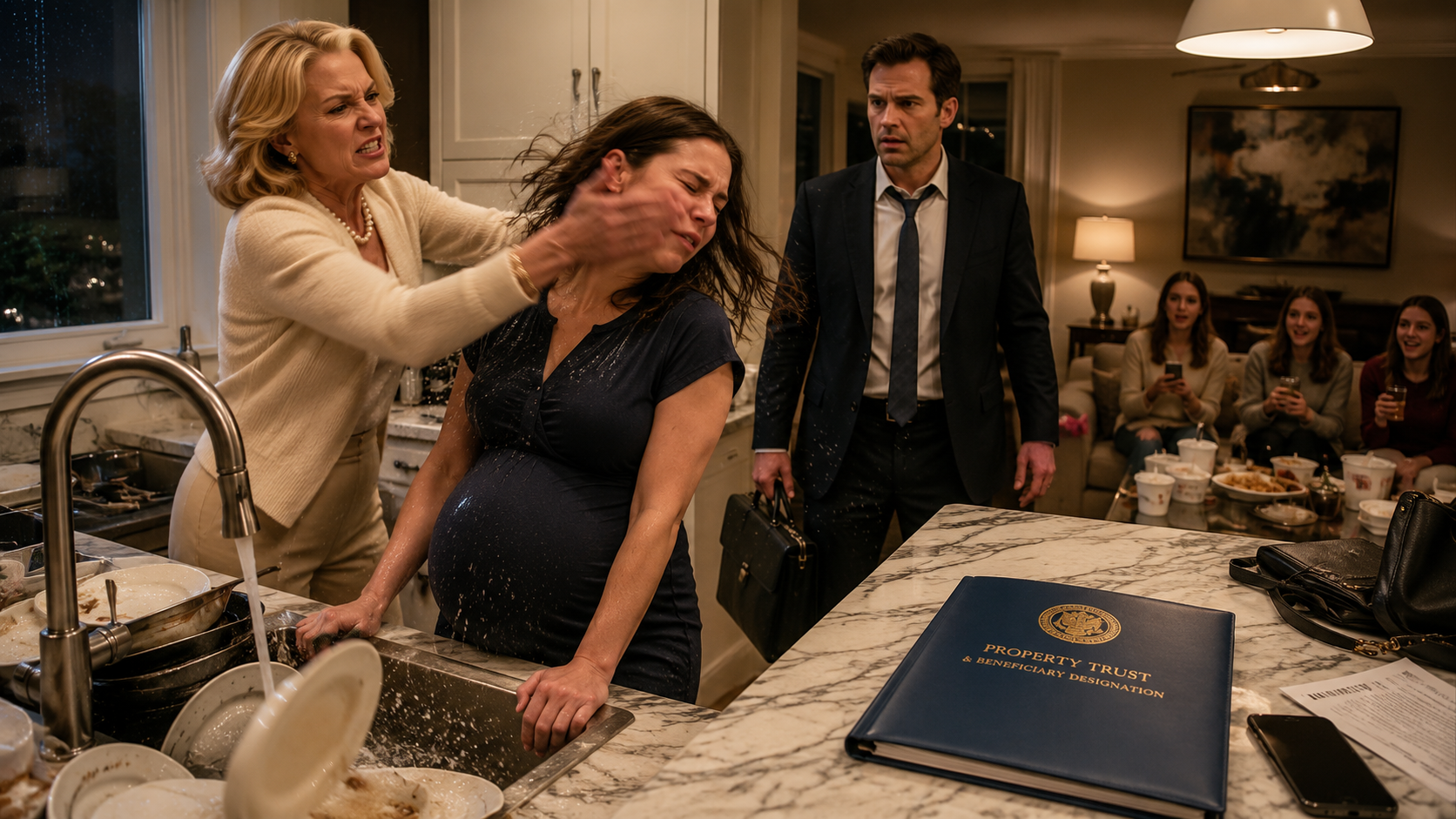 MY MOTHER FORCED MY EIGHT-MONTH-PREGNANT FIANCÉE TO SCRUB DISHES—THEN I OPENED THE BLUE DEED FOLDER