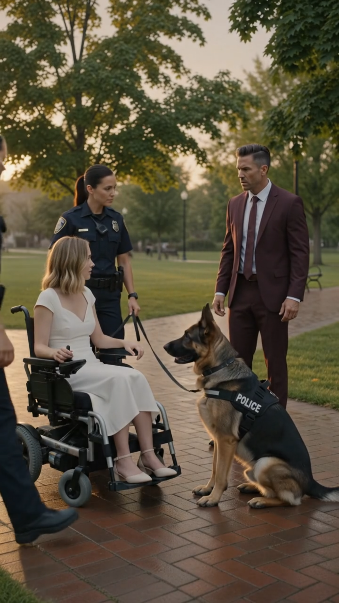 The Police Dog Stared at the Woman in the Wheelchair—Then Her Fiancé Saw Her Stand Up
