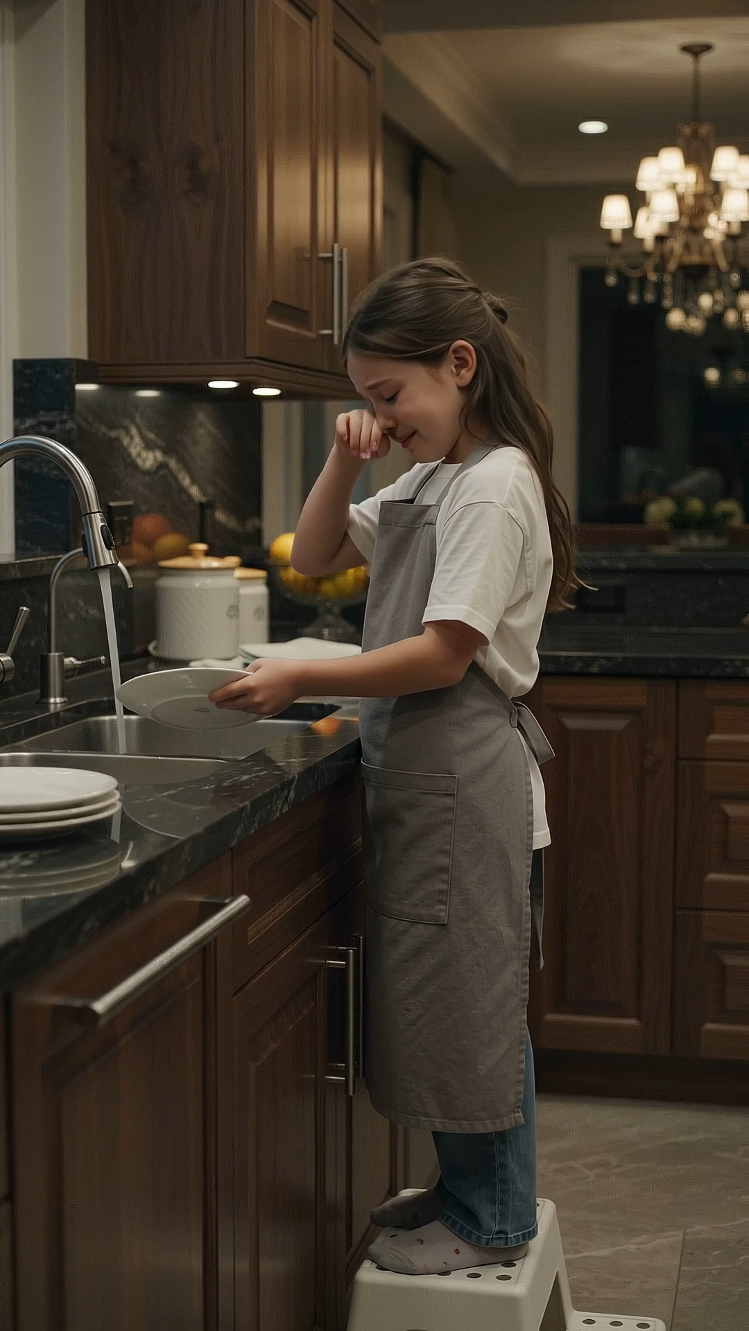 He Came Home Early and Found His Eight-Year-Old Daughter Crying at the Kitchen Sink—Then One Secret Changed Everything