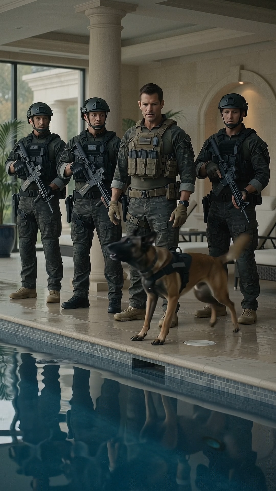 The Tactical Team Surrounded the Mansion—But Their Target Was Watching From Beneath the Pool