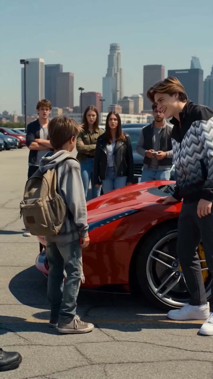 He Mocked a Poor Boy in a Parking Lot—Then One Simple Question Destroyed His Lie