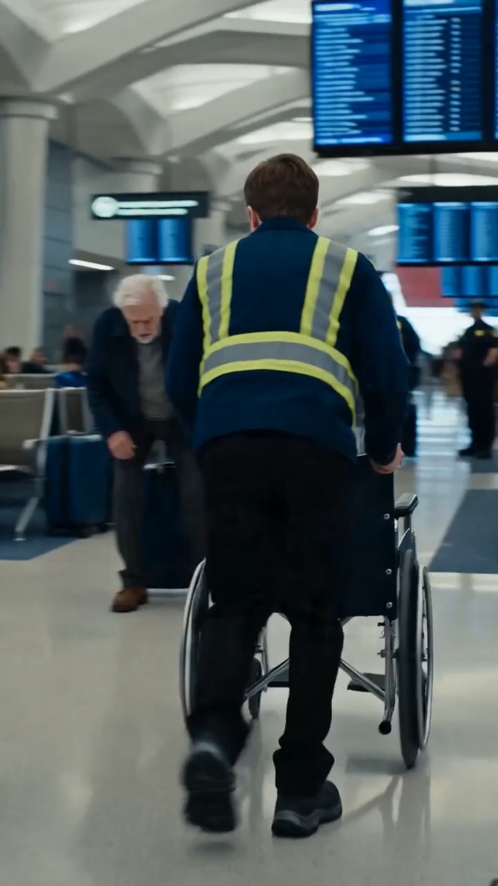 Airport Janitor Risks Losing His Job to Help a Frail Stranger—Seconds Later, Five Words From the Old Man Change Everything