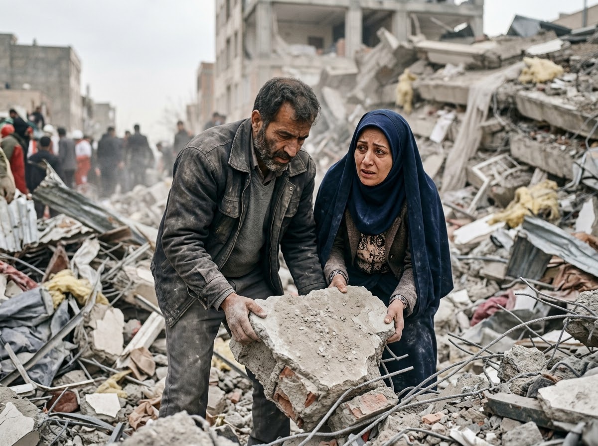 Iranian Families Search Rubble for Missing Relatives. Could Time Run Out?