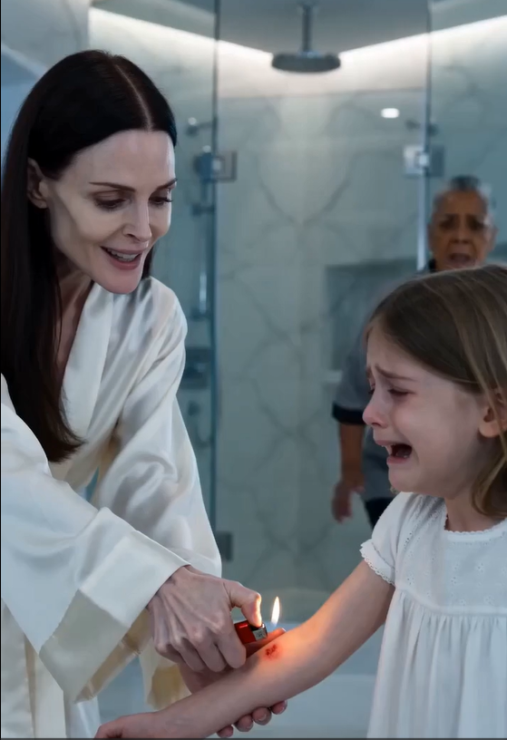 SHE BURNED HIS DAUGHTER WITH A LIGHTER—THEN BLAMED THE HOUSEKEEPER WHO SAW EVERYTHING
