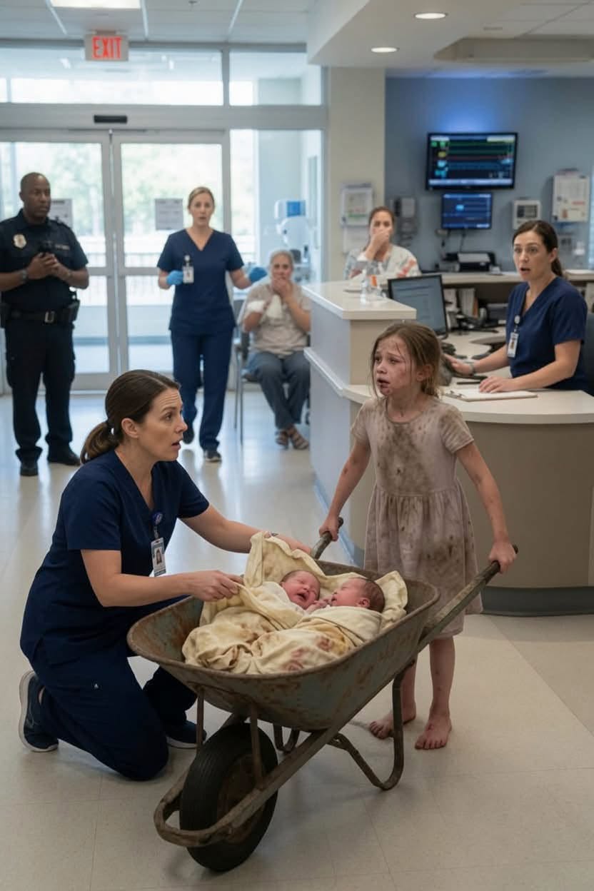 “My Mommy Has Been Asleep for Three Days…” A 7-Year-Old Girl Pushed Her Newborn Twins for Miles in a Rusted Wheelbarrow—But What Police Found Beside Her Mother’s Hand Changed Everything