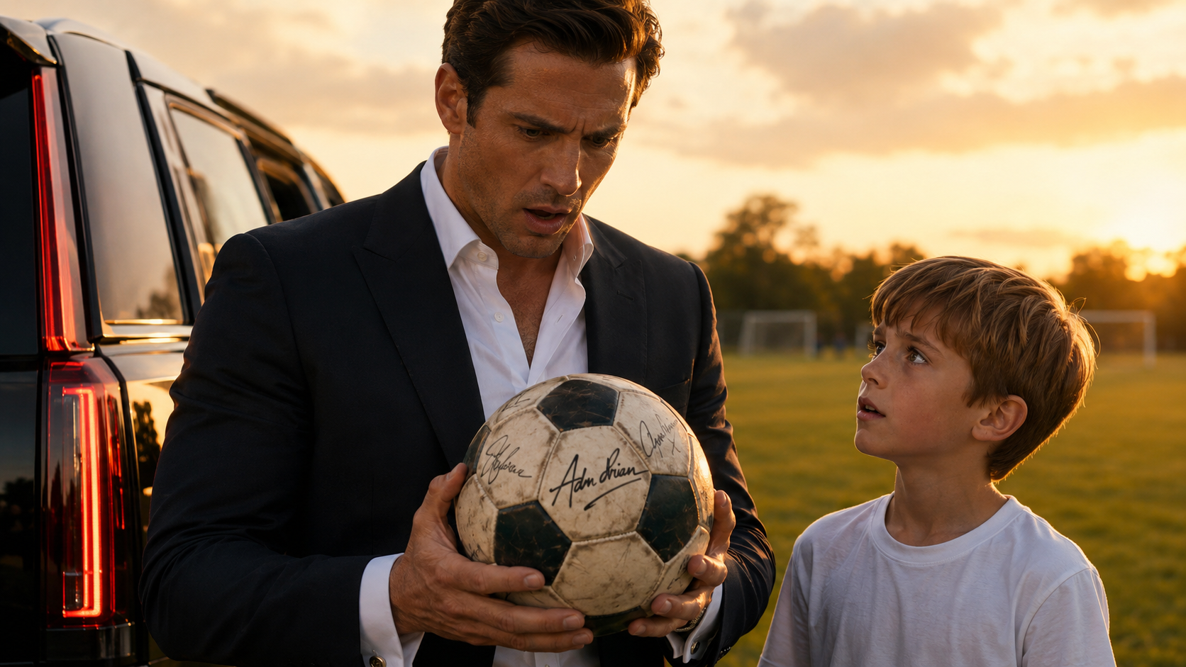 A Poor Boy’s Soccer Ball Hit a Millionaire’s SUV—Then He Saw the Signature and Turned Pale