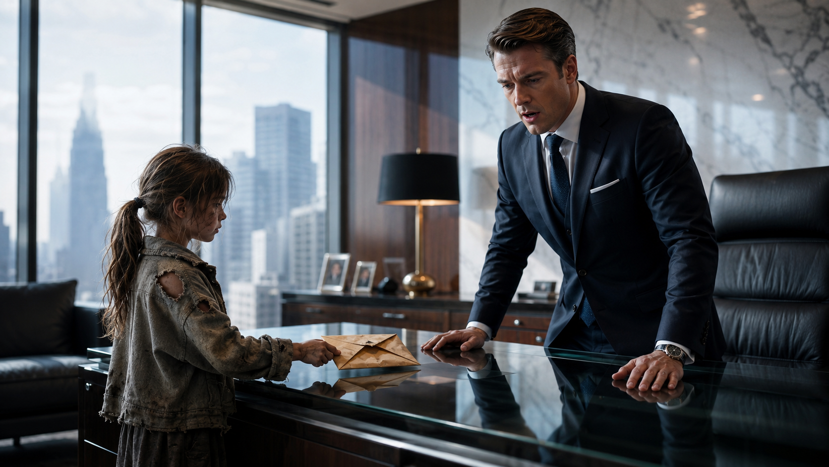 The Homeless Girl Put a Crumpled Envelope on the CEO’s Desk—Then He Recognized the Handwriting