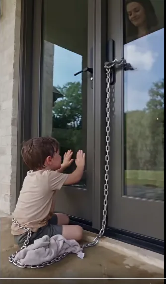 Cruel Stepmother Chains Boy Outside in the Rain, Busted by Security Camera Revealing Shocking Truth
