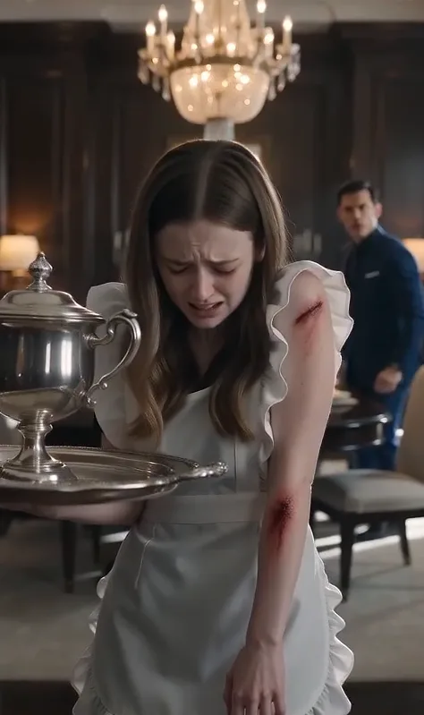THE MAFIA BOSS SAW HIS INJURED MAID SERVING TEA WITH ONE USELESS ARM AND BLOOD SOAKING THE BACK OF HER TORN UNIFORM