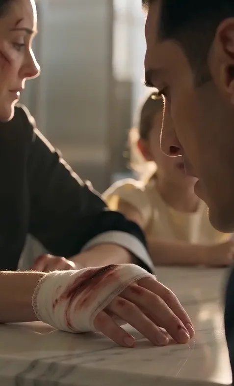 THE MAFIA BOSS LOOKED AT THE CUTS ACROSS GRACE’S WRISTS AFTER LEARNING SHE REFUSED TO GIVE VANESSA THE BOX
