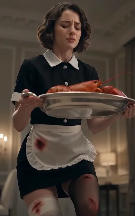 THE MAFIA BOSS WATCHED HIS INJURED MAID COLLAPSE BESIDE HIS CHAIR THEN FOUND A LEGAL DOCUMENT STUCK BENEATH THE BROKEN SERVING PLATTER