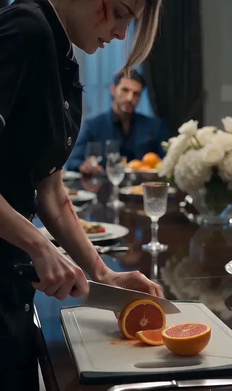 THE MAFIA BOSS WATCHED HIS BLEEDING MAID HACK THROUGH BLOOD ORANGES THEN A BANK STATEMENT SLIPPED FROM BENEATH THE FRUIT PLATTER