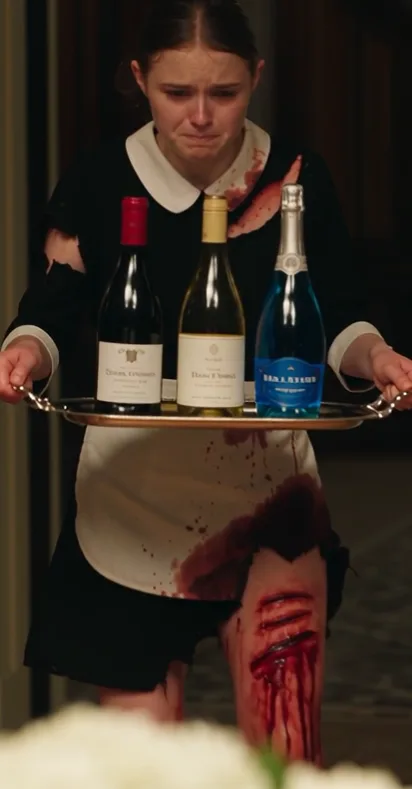 THE MAFIA BOSS PULLED HIS INJURED MAID OUT OF THE WAY WHILE CRYSTAL EXPLODED ACROSS THE PLATES BEHIND THEM