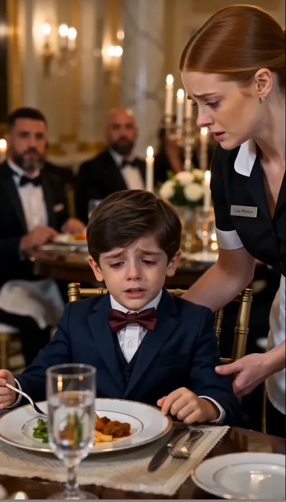 THE MAFIA BOSS FOUND HIS SON TREMBLING WITH A FORK IN HIS HAND BEFORE 24 WEALTHY GUESTS—BUT WHEN THE BOY ASKED WHETHER HE STILL BELONGED IN HIS OWN HOME, HIS FATHER'S HEART BROKE.