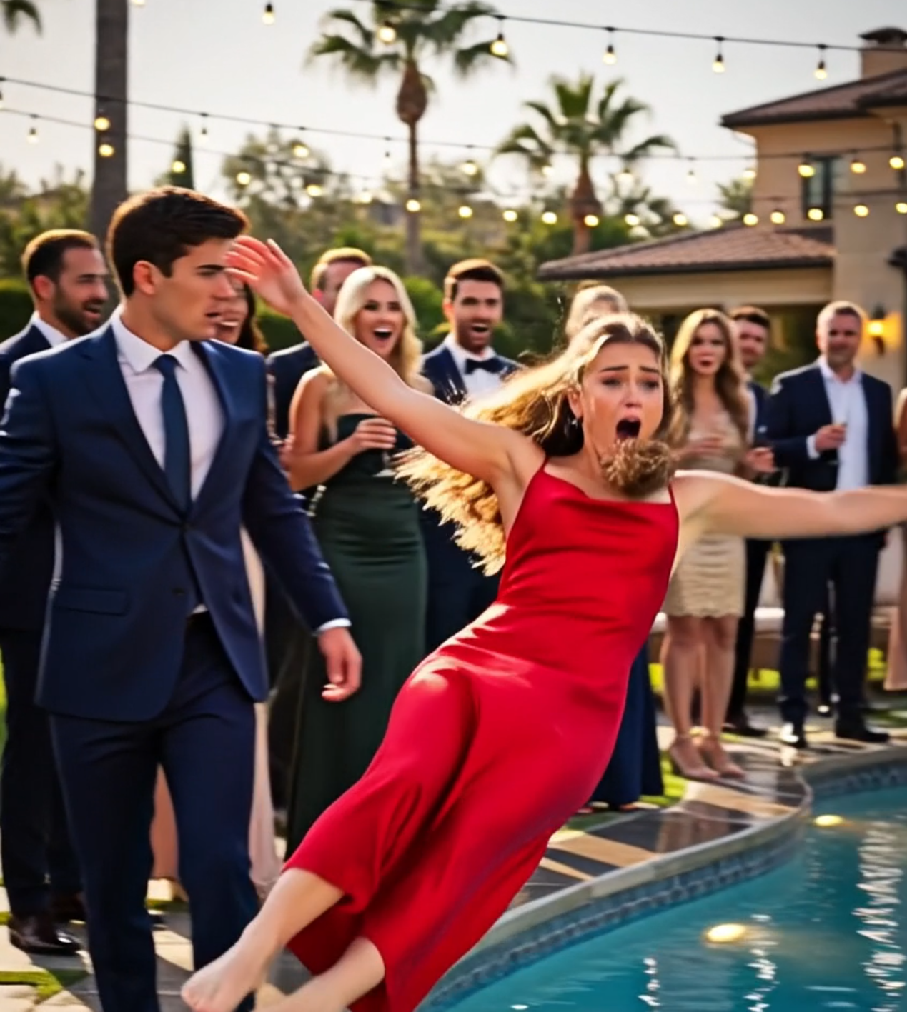 The music was loud enough to shake the glass walls of the mansion.