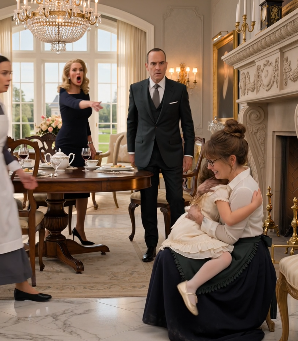 THE MANSION FELL SILENT THE MOMENT THE SIX-YEAR-OLD GIRL RAN INTO THE DINING ROOM AND CALLED A MAID “MOMMY.”
