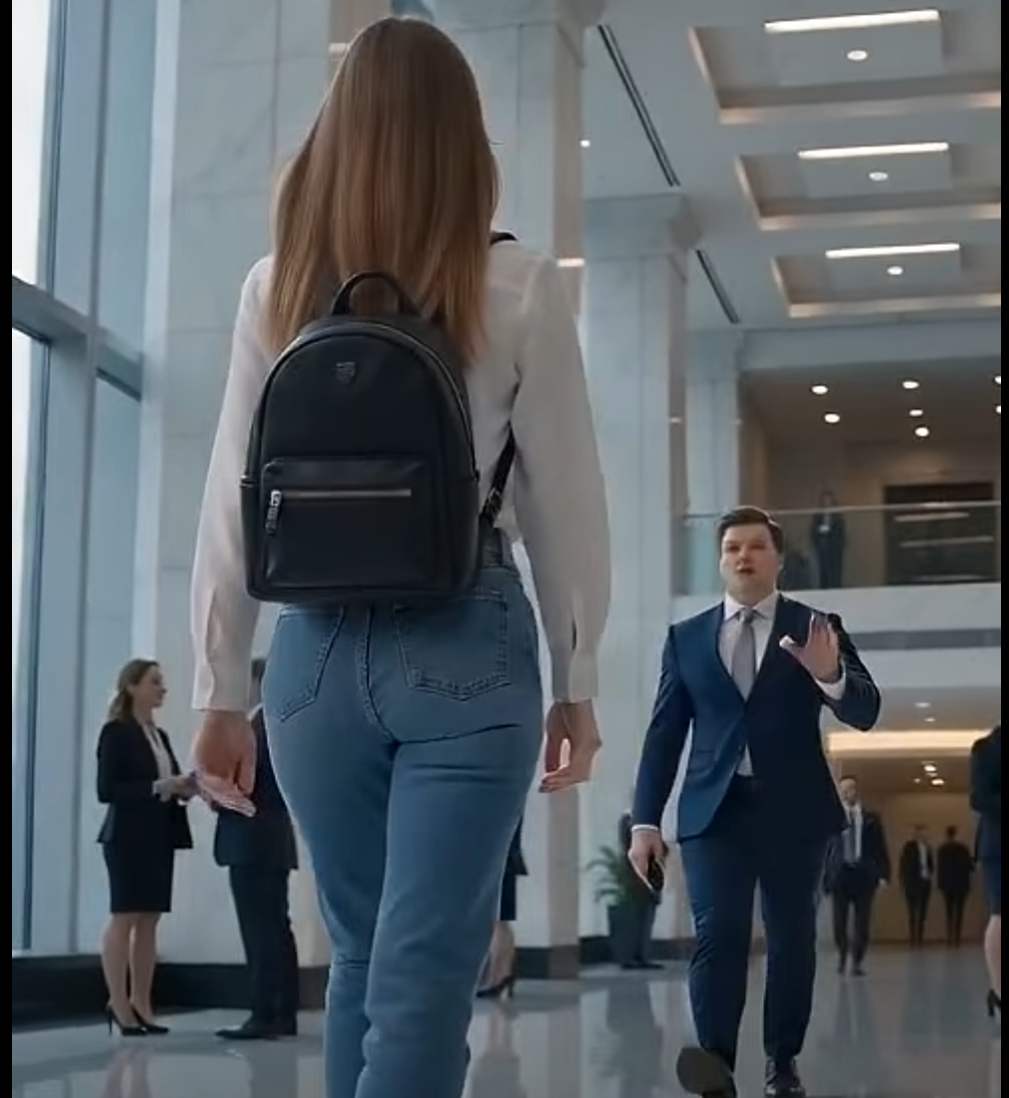 A Girl in Jeans Is Stopped in a Corporate Lobby — But One Phone Call Makes the Manager Turn Pale