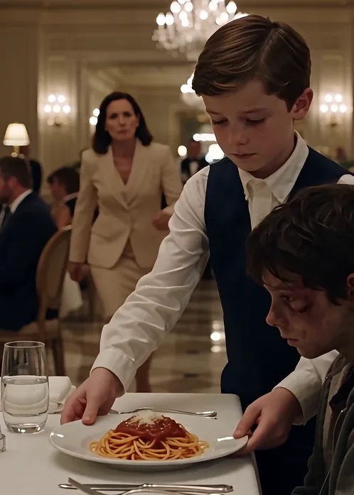 THE HOMELESS BOY TOOK THE BLOWS MEANT FOR HER SON… BUT WHAT HE REVEALED NEXT SILENCED THE ENTIRE RESTAURANT.