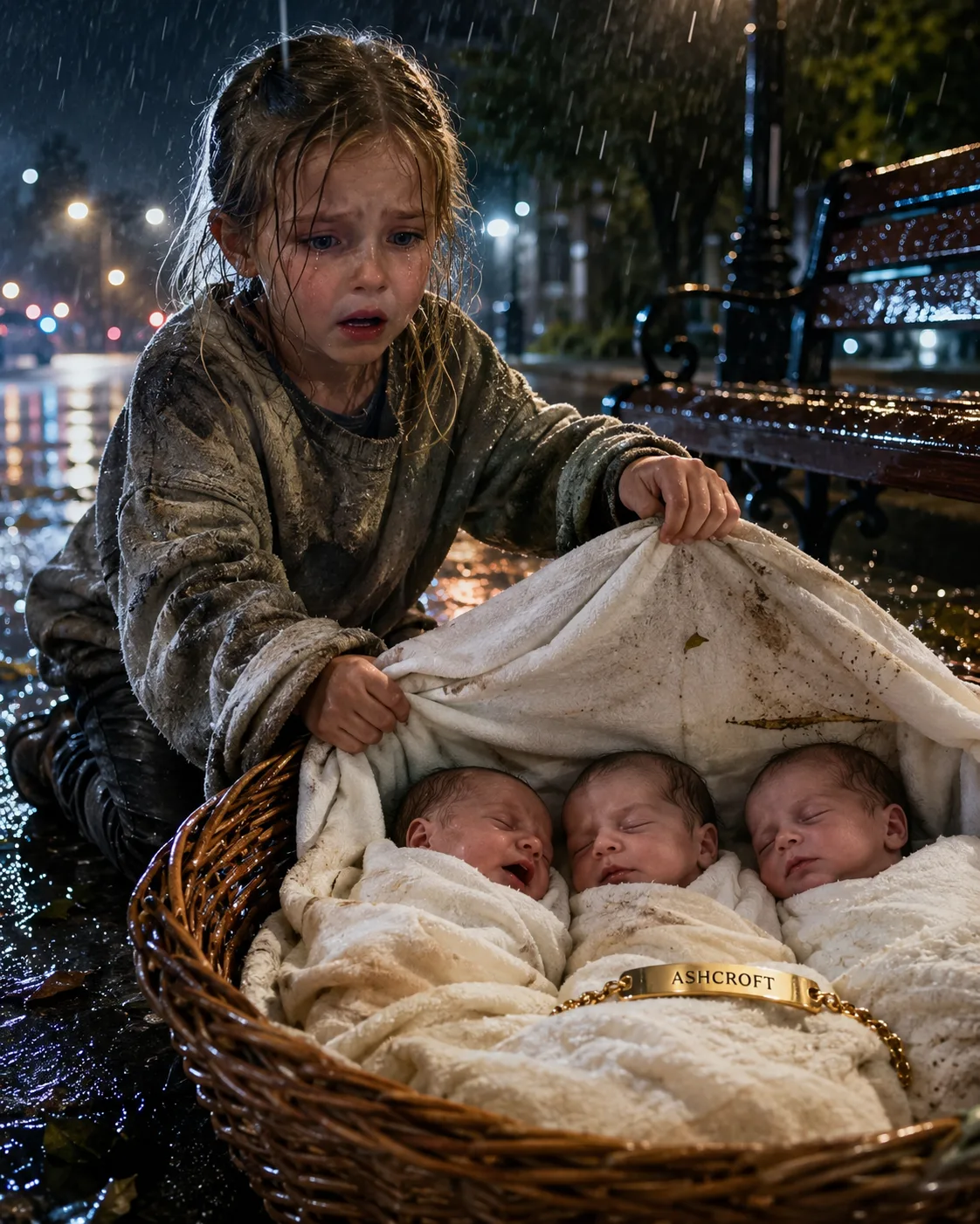 THE HOMELESS GIRL FOUND THREE BABIES IN THE RAIN—THEN THE GOLD BRACELET EXPOSED WHAT AMERICA'S RICHEST FAMILY HAD BURIED
