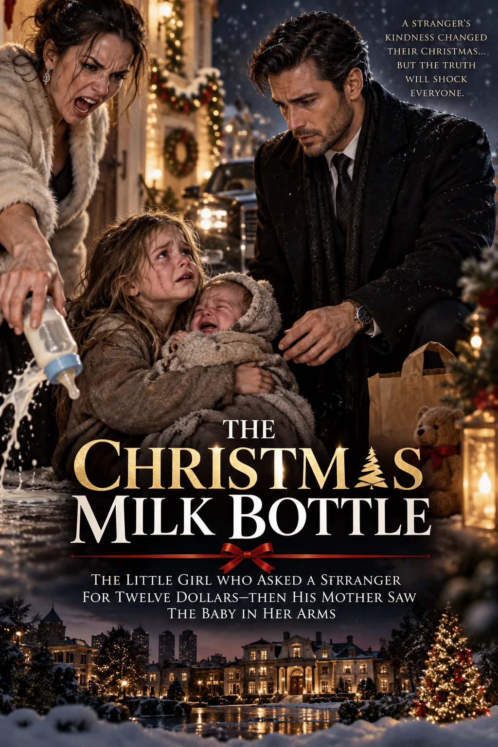 THE CHRISTMAS MILK BOTTLE: THE LITTLE GIRL WHO ASKED A STRANGER FOR TWELVE DOLLARS—THEN HIS MOTHER SAW THE BABY IN HER ARMS