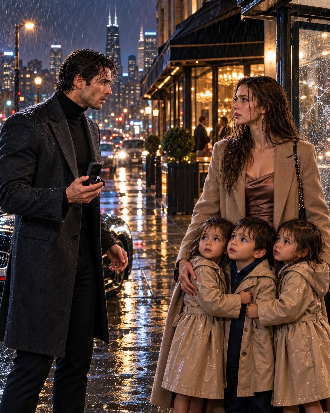 THE MAFIA BOSS SAW HIS EX-WIFE IN THE RAIN WITH THREE CHILDREN WHO HAD HIS EYES—THEN THE DOCTOR SAID, “WE’VE BEEN WAITING FOR THEIR FATHER,” BEFORE HE EVEN ASKED THEIR NAMES