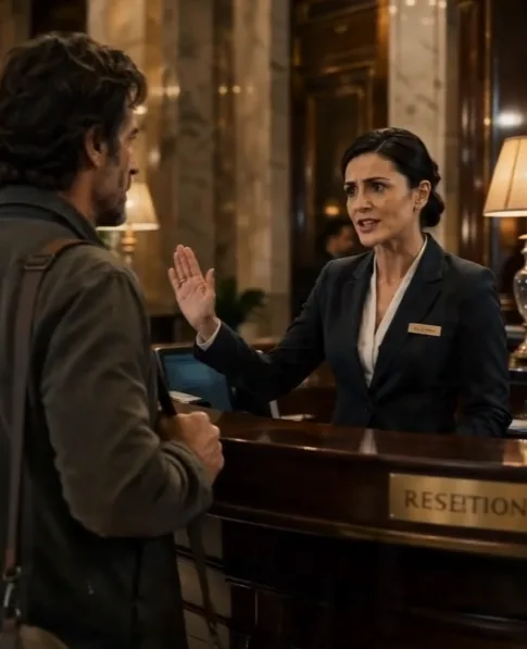 THE MAN SHE THREW OUT OF THE GRAND HOTEL—THEN THE BOARD WALKED IN AND CALLED HIM 'MR. OWNER'
