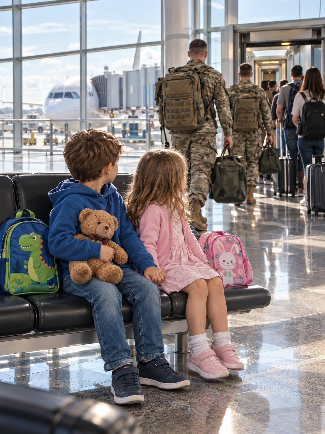 THE ARMY COLONEL WATCHED THEIR STEPMOTHER BOARD A FLIGHT WITHOUT THE FIVE-YEAR-OLD TWINS—THEN THE BOY PULLED A DOG TAG FROM HIS TEDDY BEAR WITH THE COLONEL’S OWN NAME ON IT