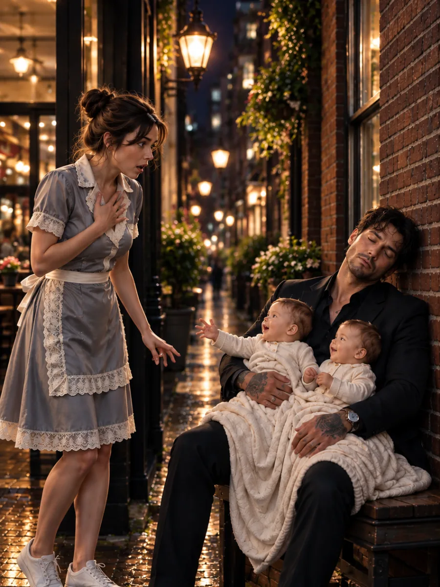 THE WAITRESS WHO HID A BLEEDING BILLIONAIRE AND HIS TWINS