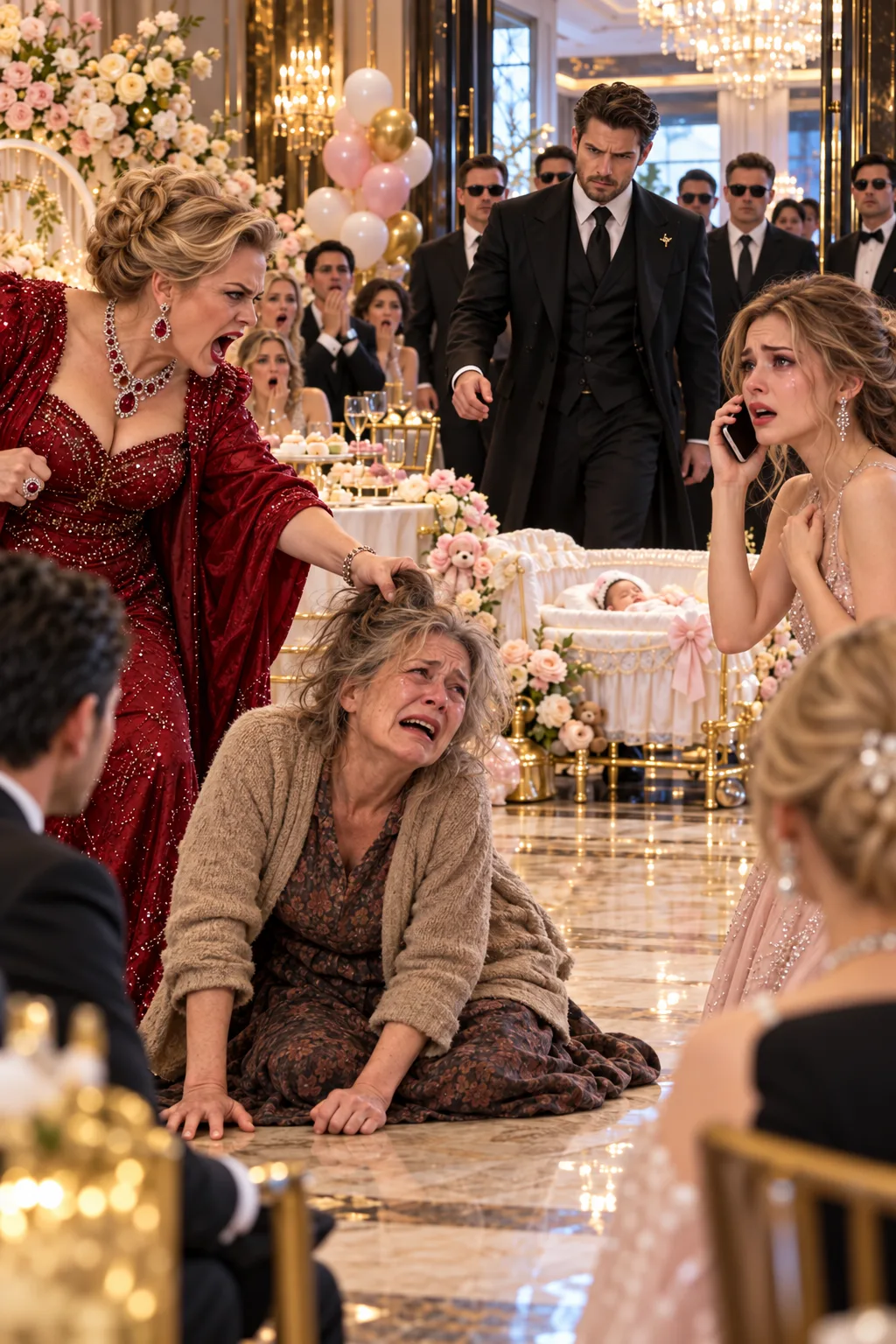 My Mother-in-Law Dragged My Poor Mother by the Hair at My Baby’s One-Month Celebration—Three Hours After I Made One Call, the Most Feared Mafia Boss Walked In and Called Her “Mom”
