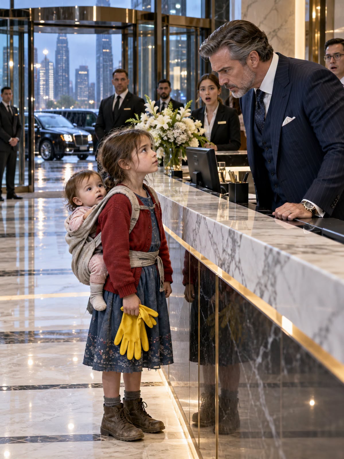 “I CAN CLEAN, COOK—ANYTHING. MY BABY JUST NEEDS FOOD,” SHE TOLD THE CEO—THEN HIS REPLY STUNNED HER : The Seven-Year-Old Girl Who Walked Into a Billionaire's Office Carrying Her Baby Sister Had No Idea She Was About to Expose a Secret That Could Destroy His Empire.