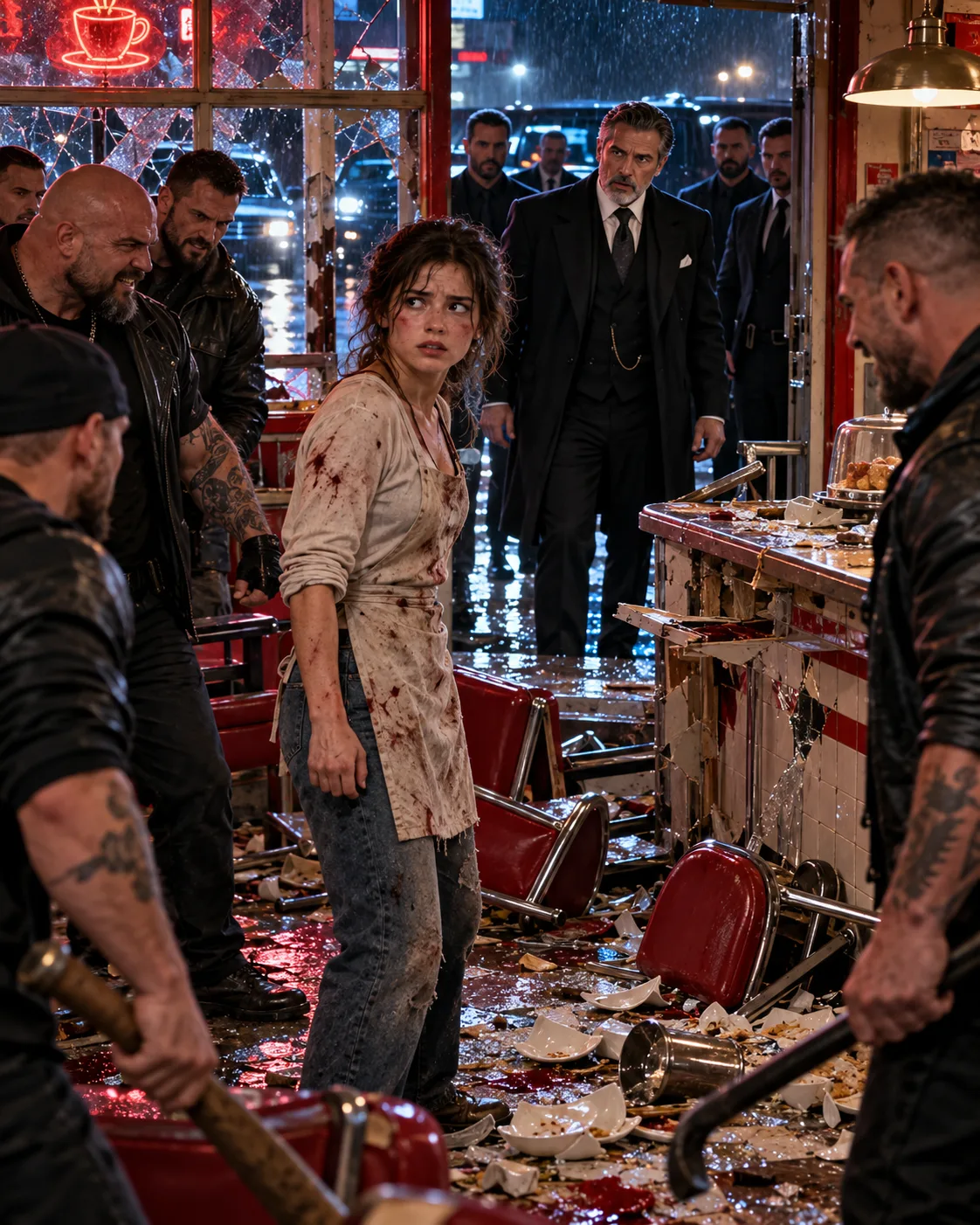 THUGS SMASHED A POOR GIRL'S DINER FOR REFUSING TO PAY PROTECTION MONEY—NEVER KNOWING SHE WAS THE RUTHLESS MAFIA BOSS'S LONG-LOST DAUGHTER