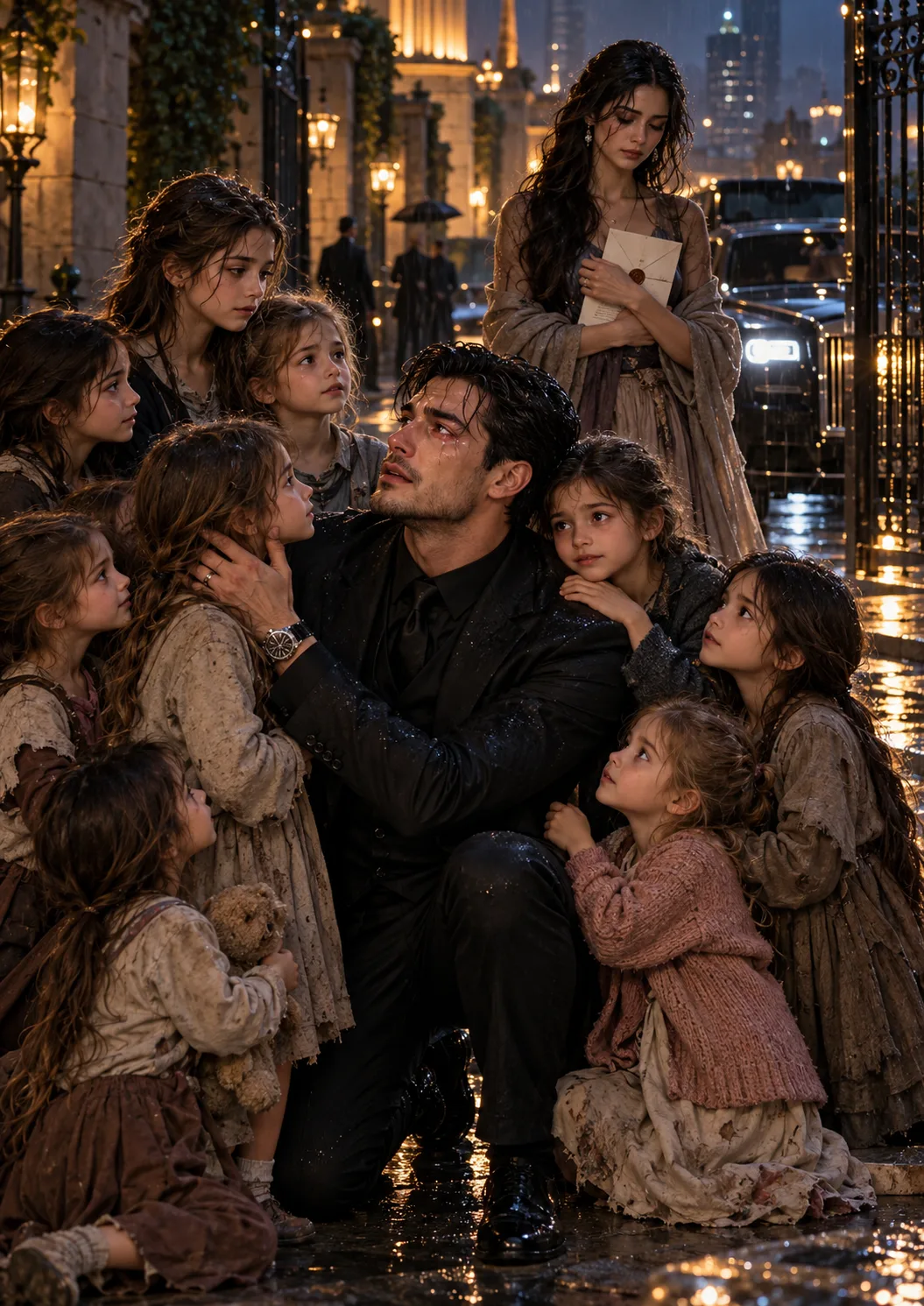 Ten Years After One Fateful Night, Nine Beggar Girls Called the Ruthless Mafia Boss “Daddy”—But Their Mother's Secret Brought Him to His Knees