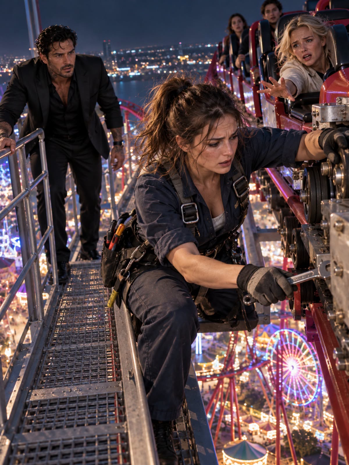 THE POOR MECHANIC CLIMBED THE BROKEN ROLLER COASTER TO SAVE THE MAFIA BOSS'S SISTER—THEN HE LEARNED WHY SHE HAD NO ONE TO CALL